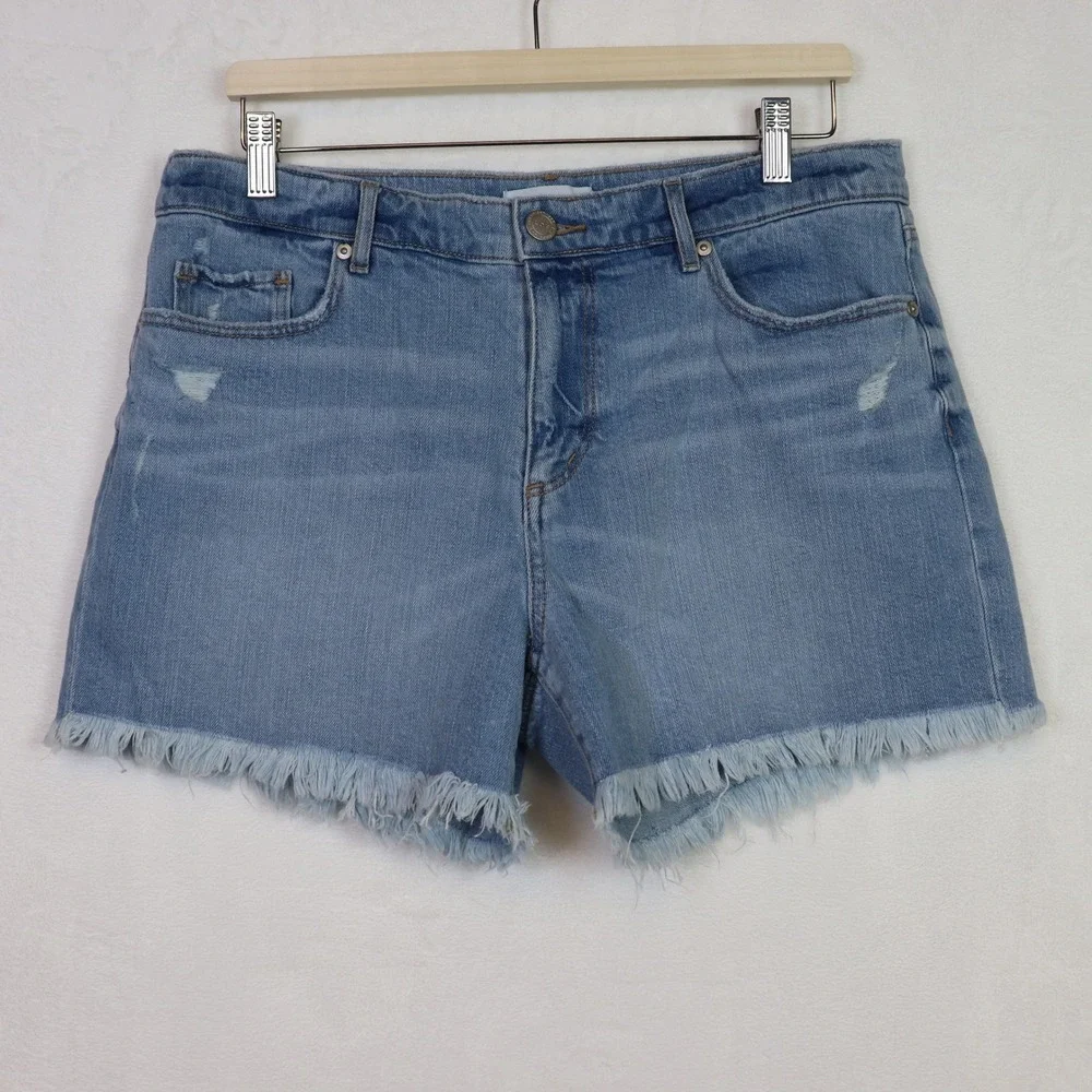 LOFT‎ Blue Distressed Raw Hem Denim Jean Shorts Size 10 30